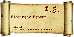 Plakinger Egbert névjegykártya